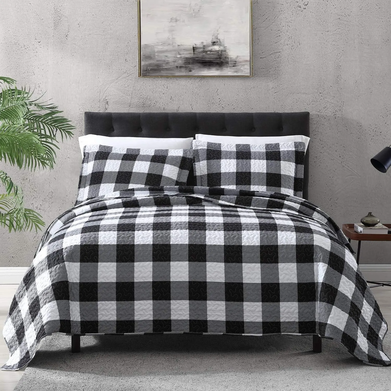 Squares Quilt Set · Black & White — EXQ Home quilt
