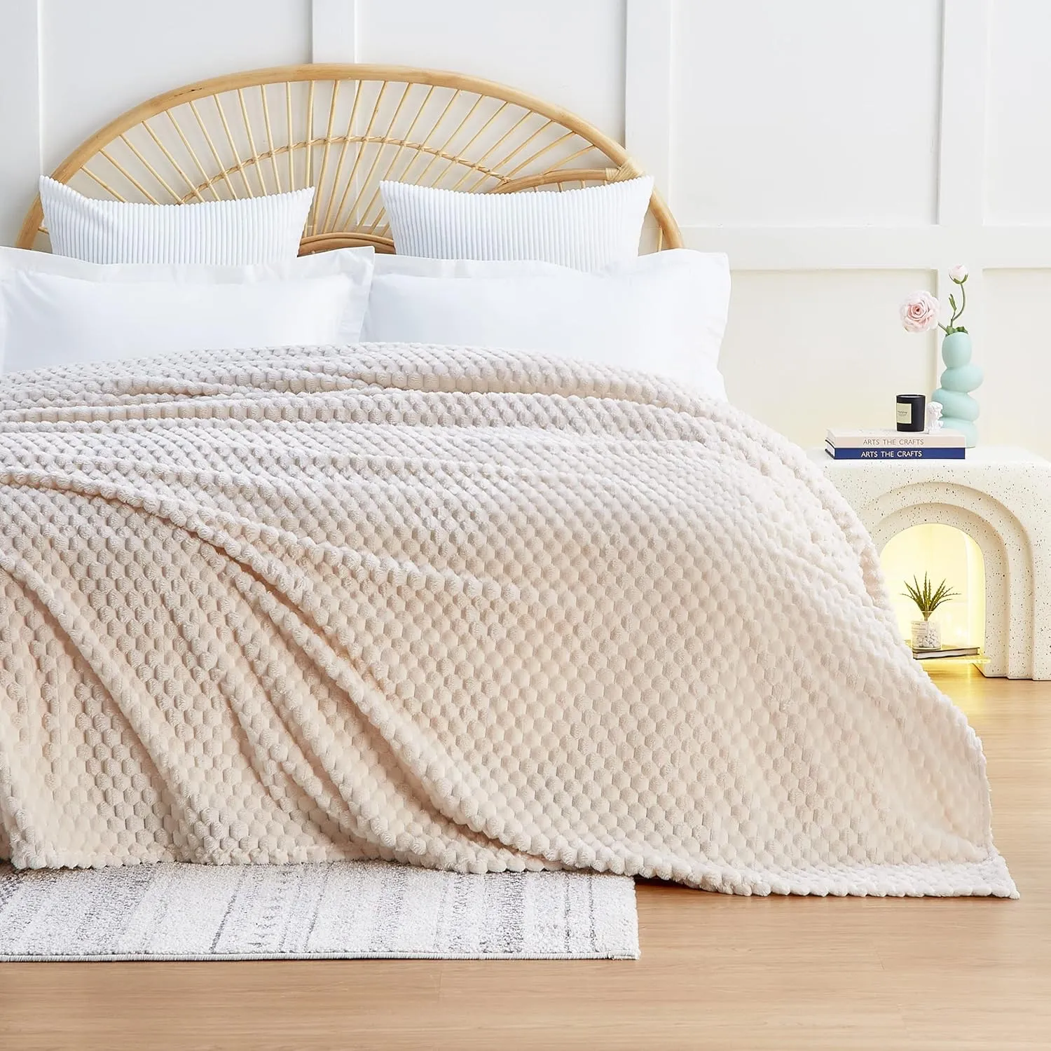 Turtle Shell Blanket · Beige, King — EXQ Home throw